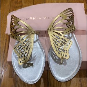 sophia webster talulah gold flat sandal